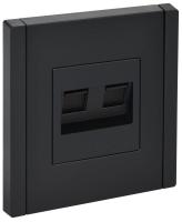 Розетка компьютерная 2-м RJ45 кат.5E FORTE&PIANO FP133 черн. IEK FP-K20-1-K02