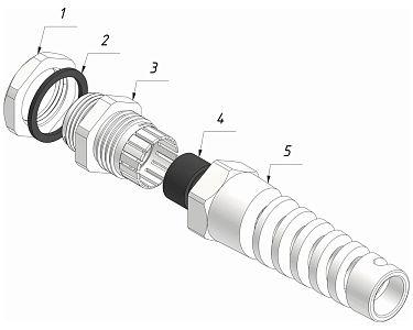 Ввод кабельный ВКС-ПР-M16-8-L8 IP68 черн. ГОФРОМАТИК/ЗЭТАРУС zeta35202