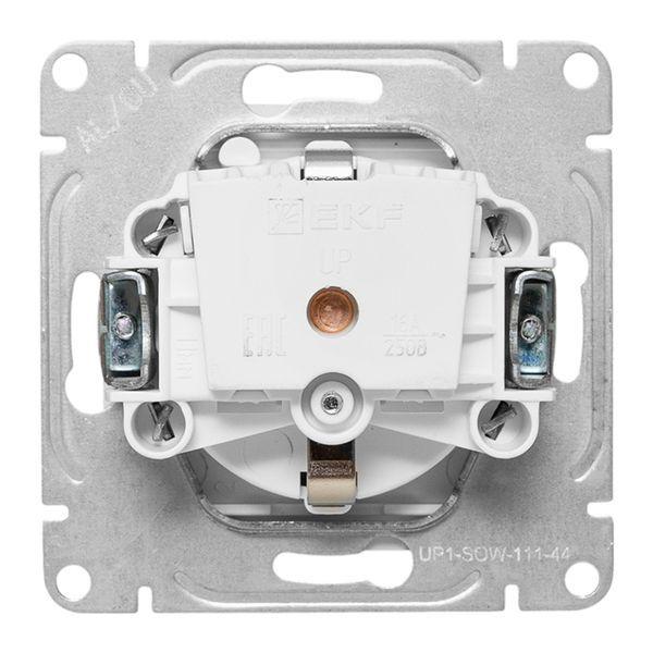 Розетка СП Эпика 16А IP44 с заземл. защ. шторки с крышкой механизм бел. EKF UP1-SOW-111-44