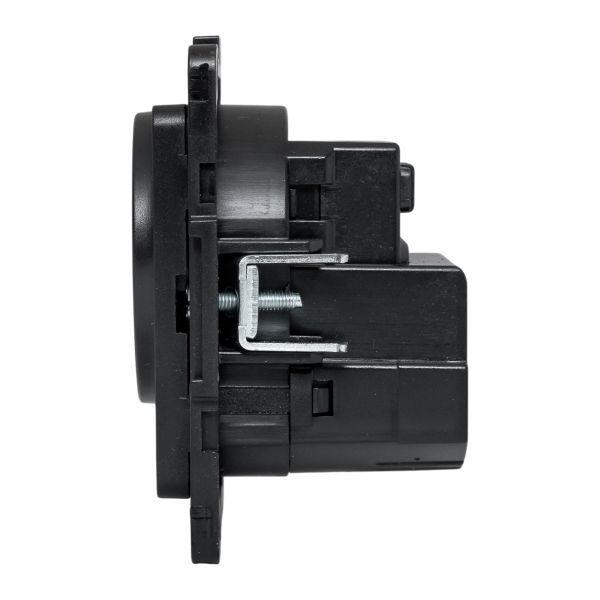 Розетка 1-м СП Стокгольм 16А USB 2A с заземл. защ. шторки винтов. клеммы механизм черн. EKF EZR16-2USB-typeA