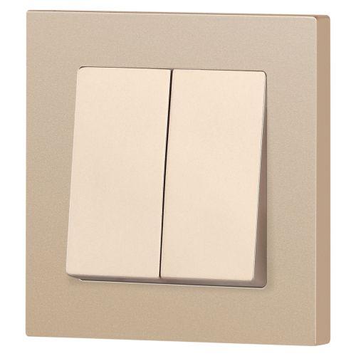 Переключатель 2-кл. СП Accent 6-107-04 10А IP20 250В AL/CU шампань Intro Б0063562