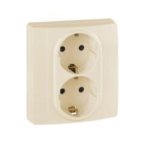 Розетка Inspiria 16А 250В 2х2P+E защ. шторки безвинт. зажимы сл. кость IEK 673756