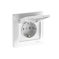 Розетка Glossa 16А IP20 с заземл. защ. шторки с крышкой быстрозажим. клем. в сборе бел. SE GSL000146S