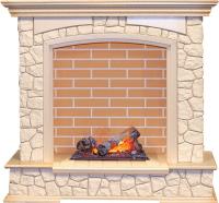 Dimplex Каминокомплект Preston - Слоновая кость с патиной / Кирпич с очагом Cassette 400 NH