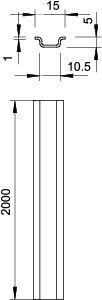 Рейка монтажная 2000х15х5 46277 GTPL (дл.2м) OBO 1115359