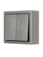 Выключатель 2-кл. ОП LETO платина LEZARD 752-3500-101