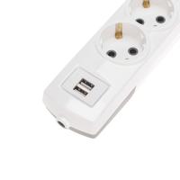 Колодка PREMIUM 6 гнезд, с/з, 2 USB, белый REXANT