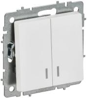 Выключатель 2-кл. СП BRITE ВС10-2-1-БрАБ 10А с индикацией механизм арктич. бел. IEK BR-V20-1-10-K91