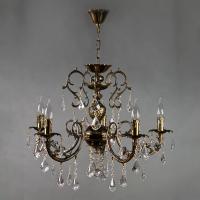 Подвесная люстра AMBIENTE by BRIZZI 8888/5 PB Leaf Crystal