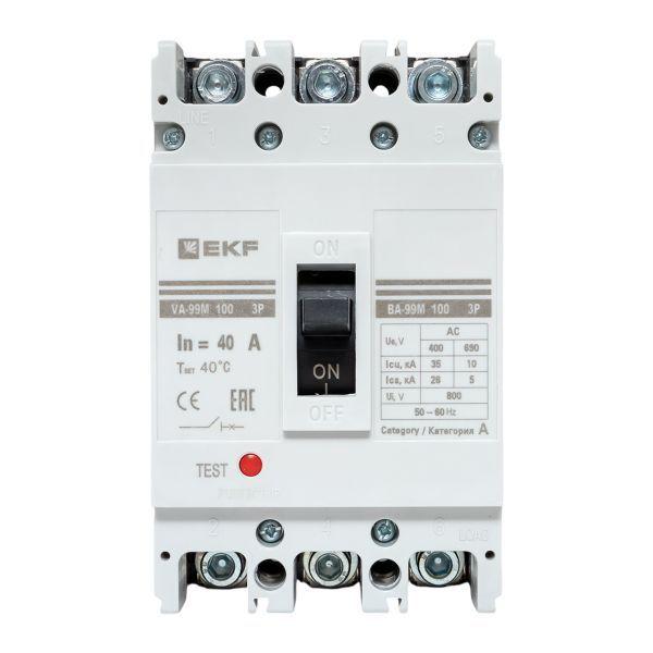 Выключатель автоматический 3п 100/40А 35кА ВА-99М PROxima EKF mccb99-100-40m