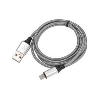 Кабель USB-A – Lightning для Apple, 2,4А, 1м, нейлон, серый REXANT