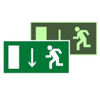 Знак эвакуационный E 10 "Указатель двери эвакуационного выхода (левосторонний)" 150х300мм пластик с покрытием фотолюминесцентным EKF pn-e-10-f