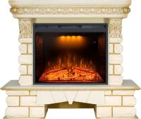 Royal Flame Каминокомплект Pierre Luxe LORD - Слоновая кость / Белый с очагом Emerald 28