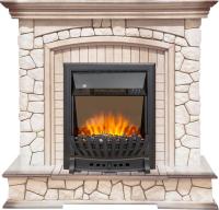 Royal Flame Каминокомплект Preston - Белый/Слоновая кость с патиной с очагом Aspen Black