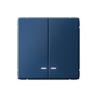 Выключатель 2-кл. ArtGallery (сх. 5а) 10AX с подсветкой быстрозажим. клем. механизм аквамарин SE GAL001153S