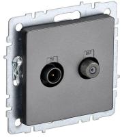 Розетка телевизионная TV/SAT 2-м Brite РТВ/РСп12-БрС механизм сталь IEK BR-AF20-O-K46