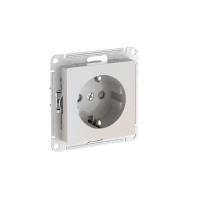 Розетка AtlasDesign 16А с заземл. защ. шторки быстрозажим. клем. механизм жемчуж. SE ATN000445S