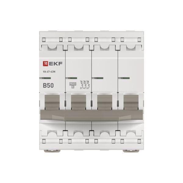 Выключатель автоматический модульный 4п B 50А 6кА ВА 47-63N PROxima EKF M636450B