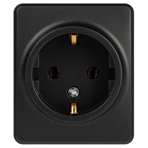 Розетка 1-м ОП Эксперт 11-2203-05 16А IP20 250В 2P+E Schuko антрацит Эра Б0063008