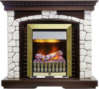 Dimplex Каминокомплект Glasgow - Темный дуб / Белый с очагом Danville Antique Brass FB2