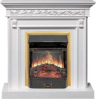 Royal Flame Каминокомплект Valletta - Белый (Ширина 1040 мм) с очагом Majestic FX Brass