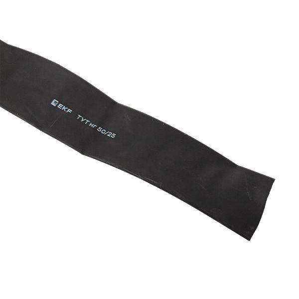 Трубка термоусадочная ТУТ нг 50/25 черн. (уп.50м) EKF tut-50-b