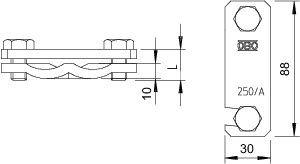 Соединитель диагональный d6-22мм гор. оцинк. 250 A-FT OBO 5313015