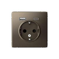 Розетка ArtGallery 16А с 2-мя заряд. устройствами USB A+C 5В/2.4А/3А 2х5В/1.5А механизм мокко SE GAL000632