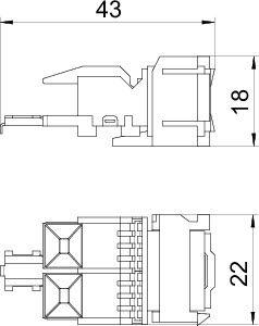 Разъем RJ45 кат.6 Snap-In ASM-C6 S OBO 6117349