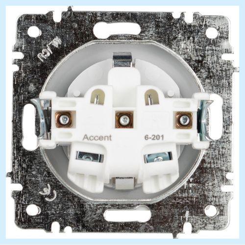 Розетка 1-м СП Accent 6-201-01 16А IP20 250В 2Р AL/CU бел. Intro Б0063653