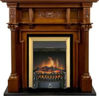 Royal Flame Каминокомплект Oxford - Орех с очагом Fobos FX Brass