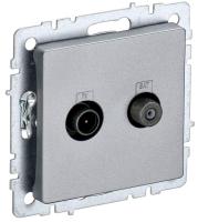 Розетка телевизионная TV/SAT 2-м Brite РТВ/РСп12-БрА механизм алюм. IEK BR-AF20-O-K47