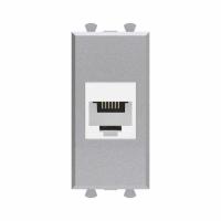 Розетка телефонная 1мод. Avanti "Закаленная сталь" RJ12 без шторок модульная механизм DKC 4404611