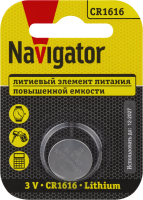 Элемент питания литиевый CR1616 93 826 NBT-CR1616-BP1 (блист.1шт) NAVIGATOR 93826