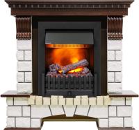 Dimplex Каминокомплект Pierre Luxe угловой - Темный дуб / Белый (Высота 1020мм) с очагом Danville Black FB2