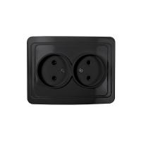 Розетка 2-м CLASSICO 2102B черн. IN HOME 4690612061115