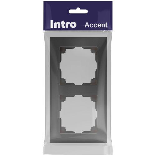 Рамка 2-м СП Accent 6-502-07 графит Intro Б0063773