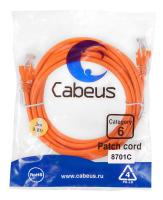 Патч-корд U/UTP кат.6 PC-UTP-RJ45-Cat.6-3m-OR 2xRJ45/8p8c неэкранир. PVC 3м оранж. Cabeus 8701c