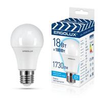 Лампа светодиодная LED-A60-18W-E27-4K замена ЛОН 18Вт Е27 4500К 172-265В ПРОМО Ergolux 15558