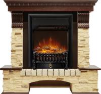 Royal Flame Каминокомплект Pierre Luxe - Темный дуб / Сланец с очагом Fobos FX M Black RC