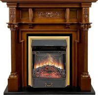 Royal Flame Каминокомплект Oxford - Орех с очагом Majestic FX Brass