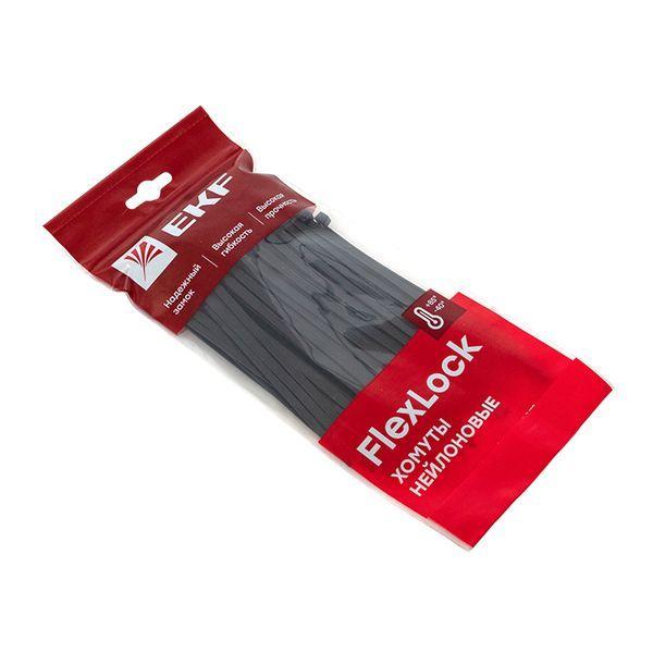 Хомут P6.6 7.6х200 FlexLock стандартный черн. (уп.100шт) PROxima EKF plc-fl-ctsb-7.6x200