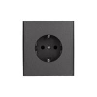 Розетка STRONG 1-ая с/з с/у, со шторками 16А графит KRANZ