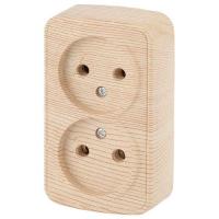 Розетка 2-м ОП Polo 3-203-11 2х2P 16А 250В IP20 без заземл. сосна Intro Б0053571