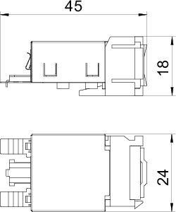 Разъем RJ45 кат.5E экранир. Snap-In ASM-C5 GS OBO 6117343