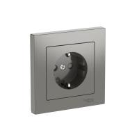 Розетка AtlasDesign 16А с заземл. защ. шторки быстрозажим. клем. в сборе сталь SE ATN000944S