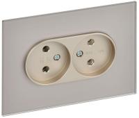 Розетка 2-м SKANDY 10А без заземл. без защ. шторок для плоской вилки SK-R03Sh шампань IEK SK-R20-10-K37