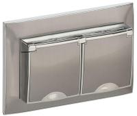 Розетка 2-м SKANDY 16А IP44 с крышкой в сборе SK-R12N никель IEK SK-R26-16-44-K50-F