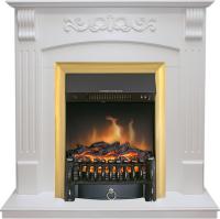 Royal Flame Каминокомплект Sorrento угловой - Белый дуб с очагом Fobos FX Brass