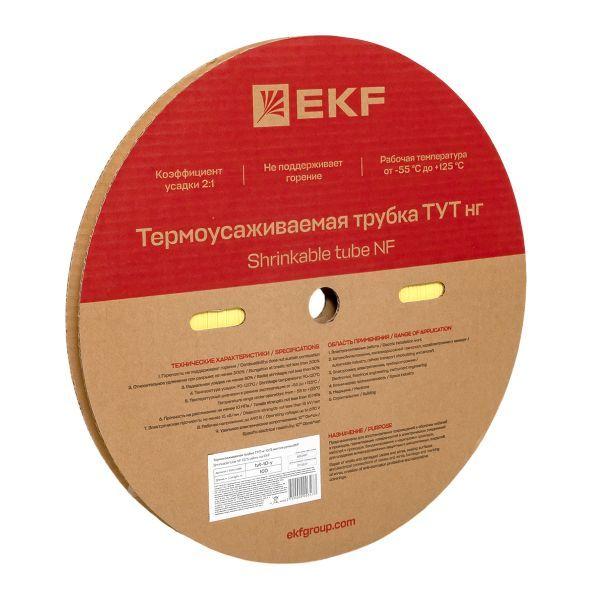 Трубка термоусадочная ТУТ нг 10/5 желт. (уп.100м) EKF tut-10-y